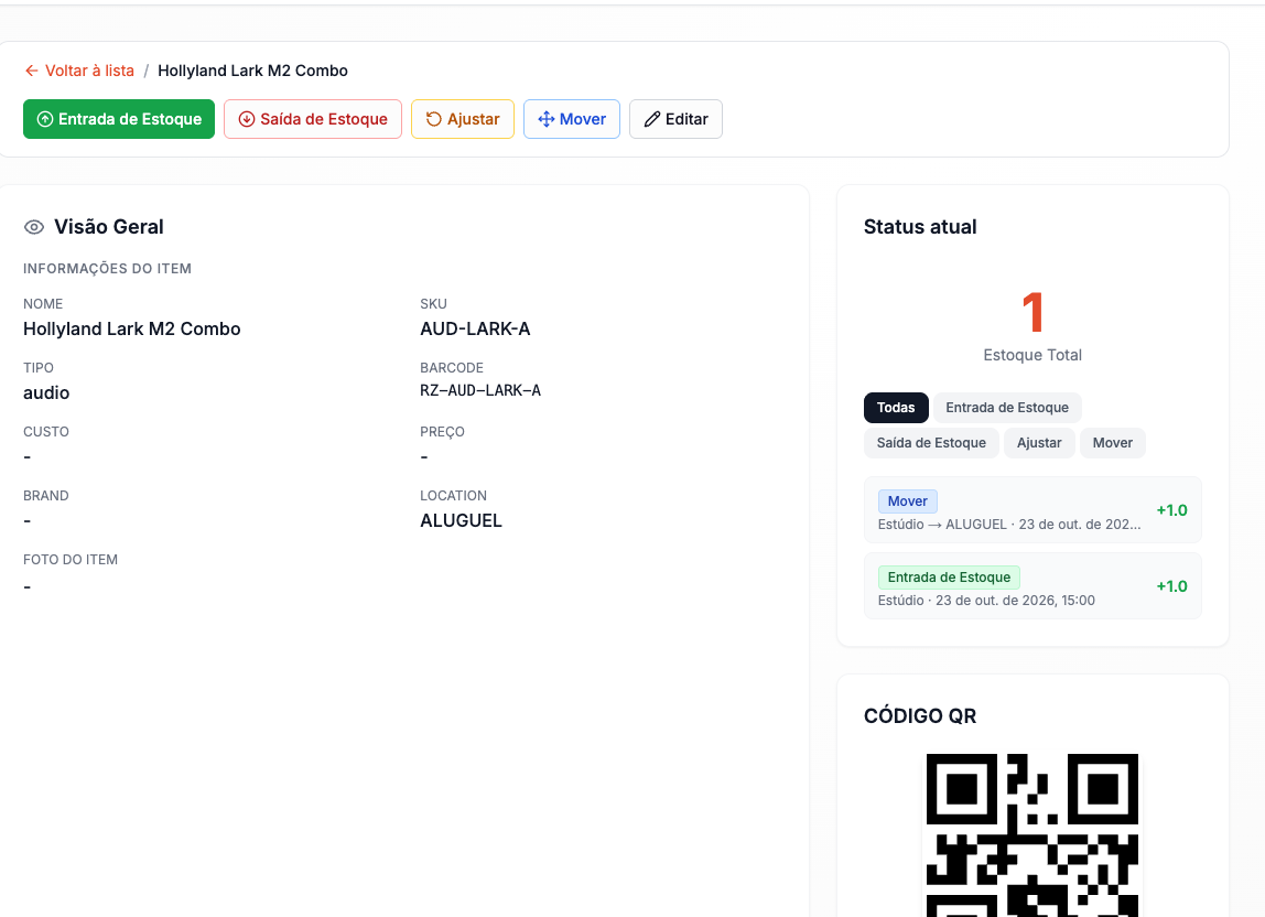 Hollyland Lark M2 Combo em ALUGUEL, com histórico Estúdio para ALUGUEL e QR da unidade